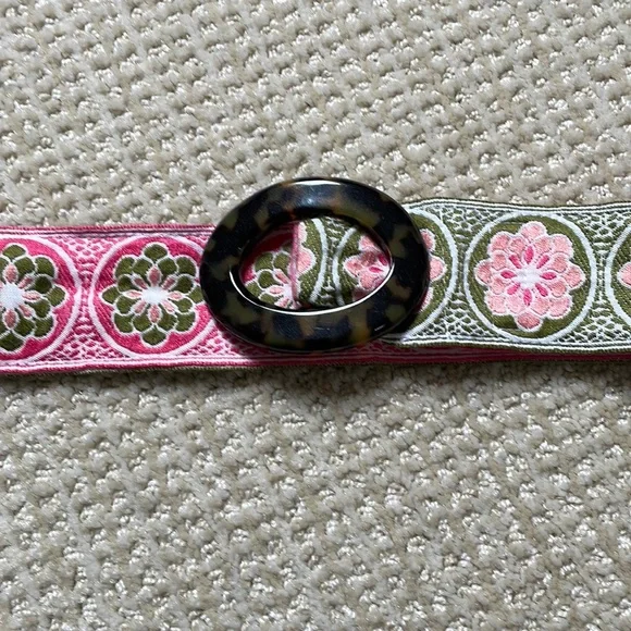 Hadley Pollet Embroidered Fabric Belt Classic Zinnia Belt – Hadley Pollet main image 3